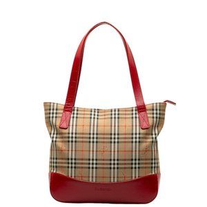 Burberry Women's Leather Tote Bag Beige,Red Color